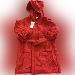 Kids Red Hooded Bathrobe
